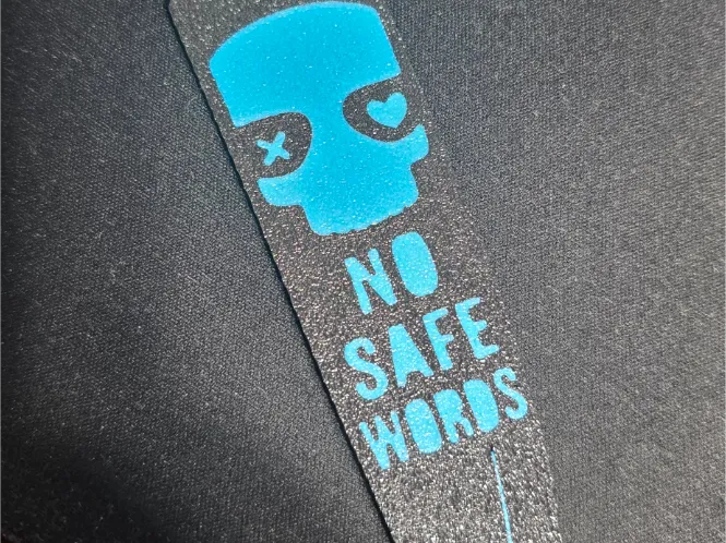 No Safe Words skull custom 3D printed bookmark