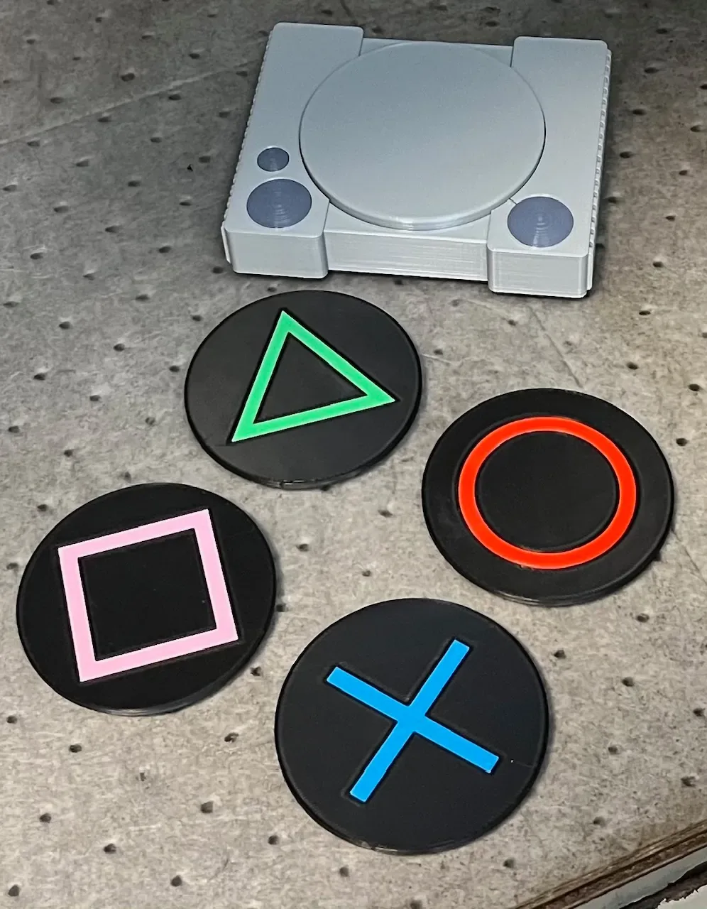 PlayStation button symbol coasters