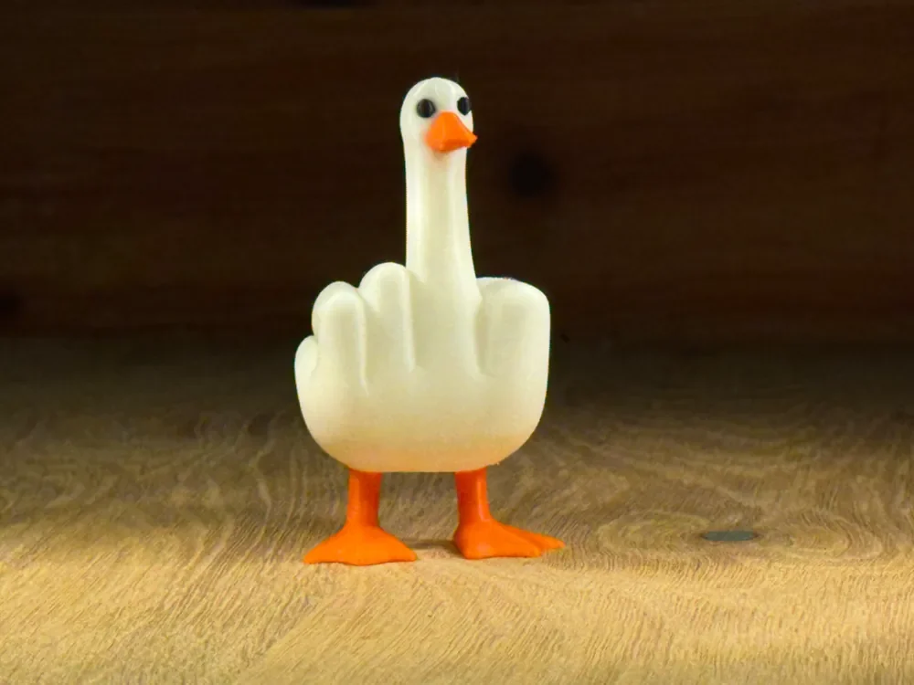 Duck Off - 3D printed middle finger rubber duck novelty gift