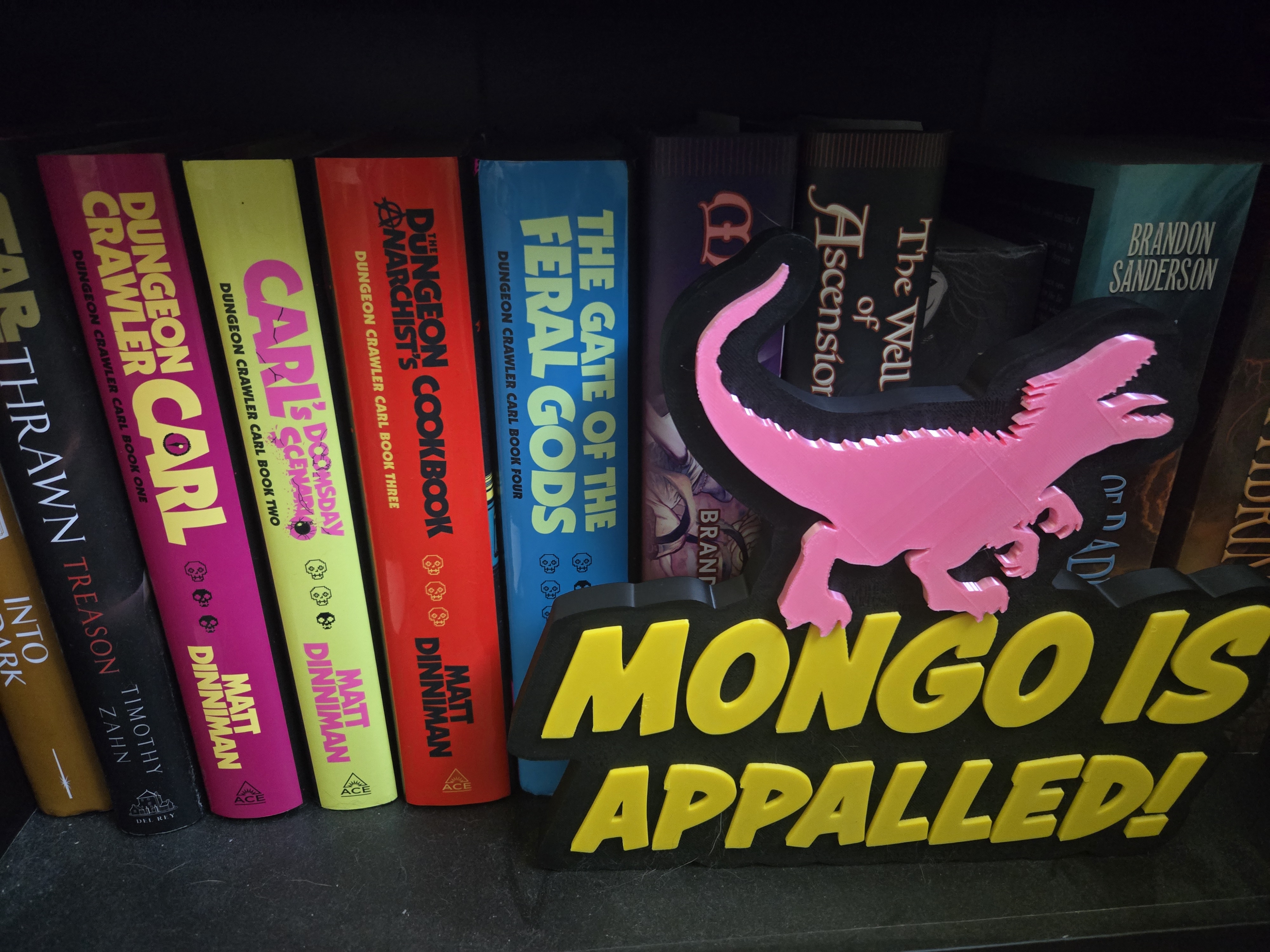Mongo Is Appalled Dungeon Crawler Carl shelf display