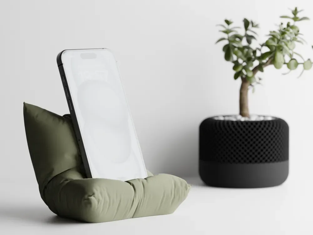 Bean bag pillow phone stand