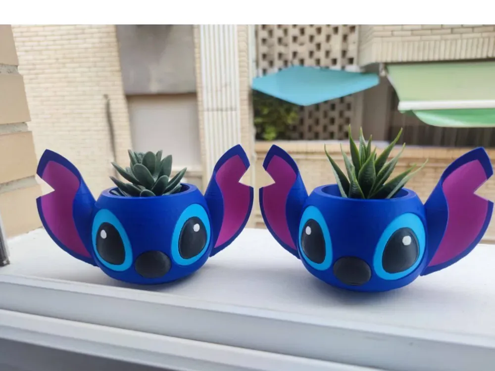 Stitch character planters