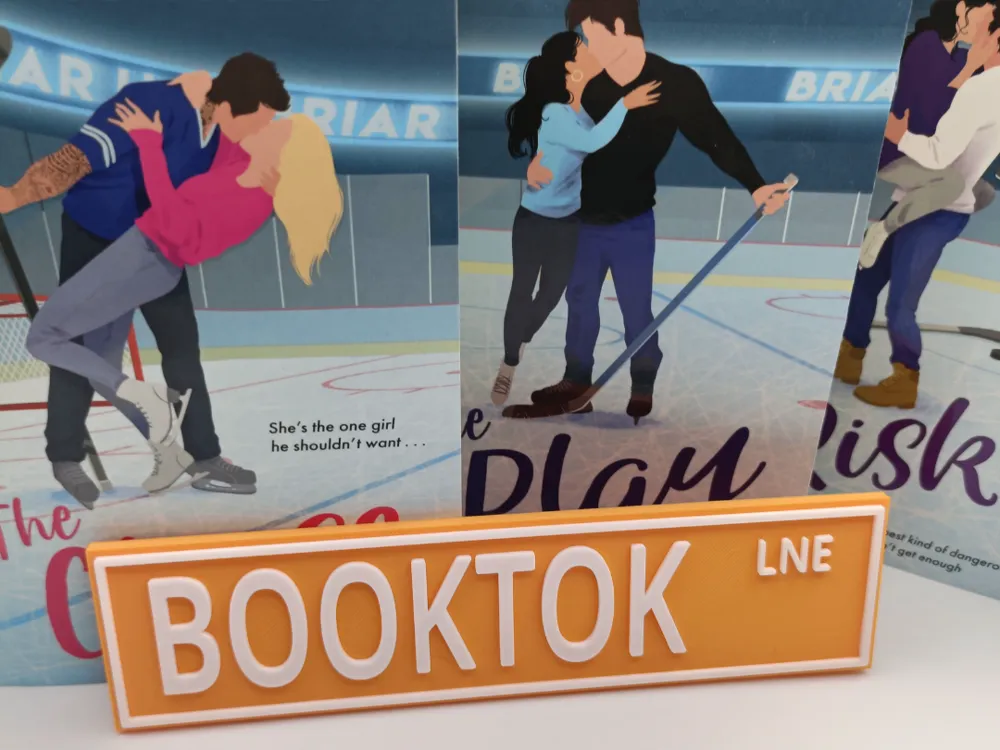 Booktok Lne custom 3D printed shelf sign